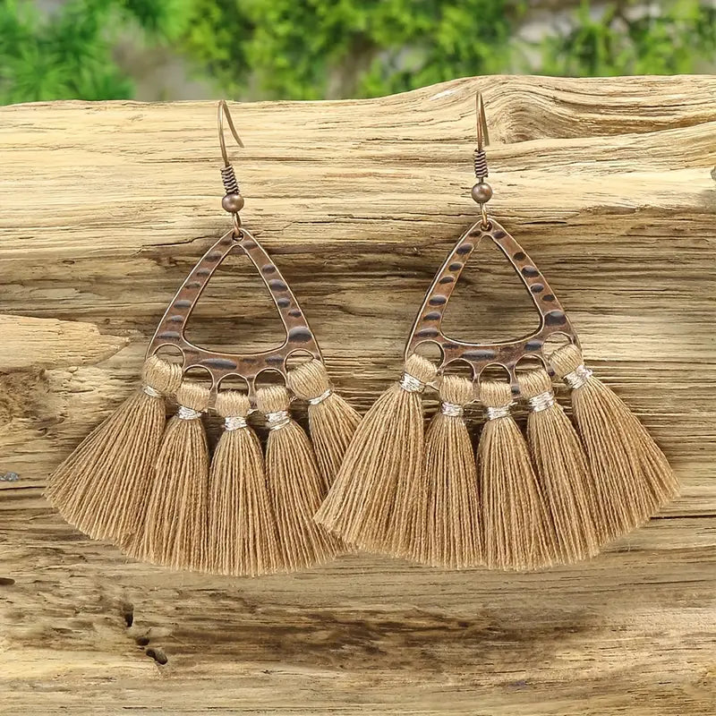 Light Brown Fan Earrings 24-0043