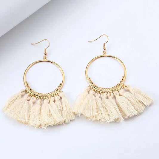 Beige  Tassel Earrings 24-0077