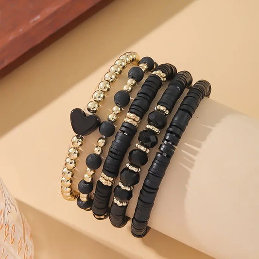 Black & Gold Bracelet Set