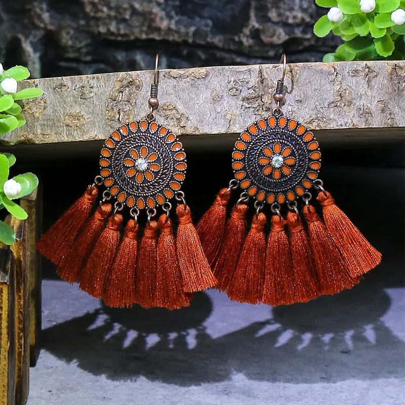 Bohemian Burnt Orange Earrings 24-0091