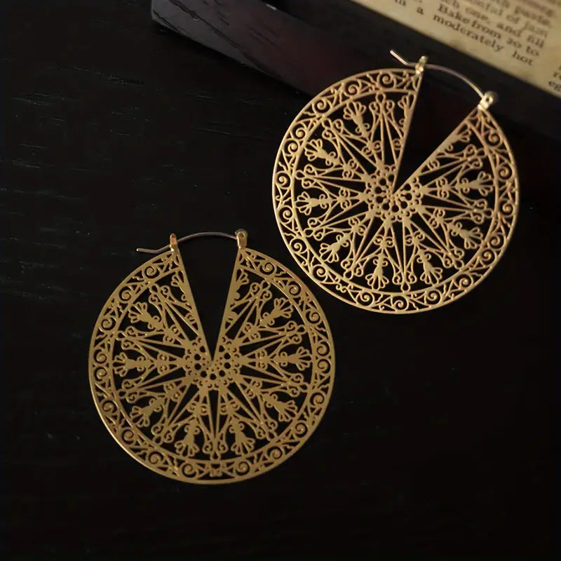 Filigree Large Round Earrings