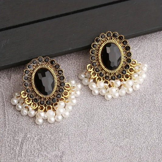 Gold & Black Earrings 24-0086