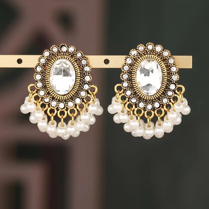 Gold & Clear Earrings 24-0085