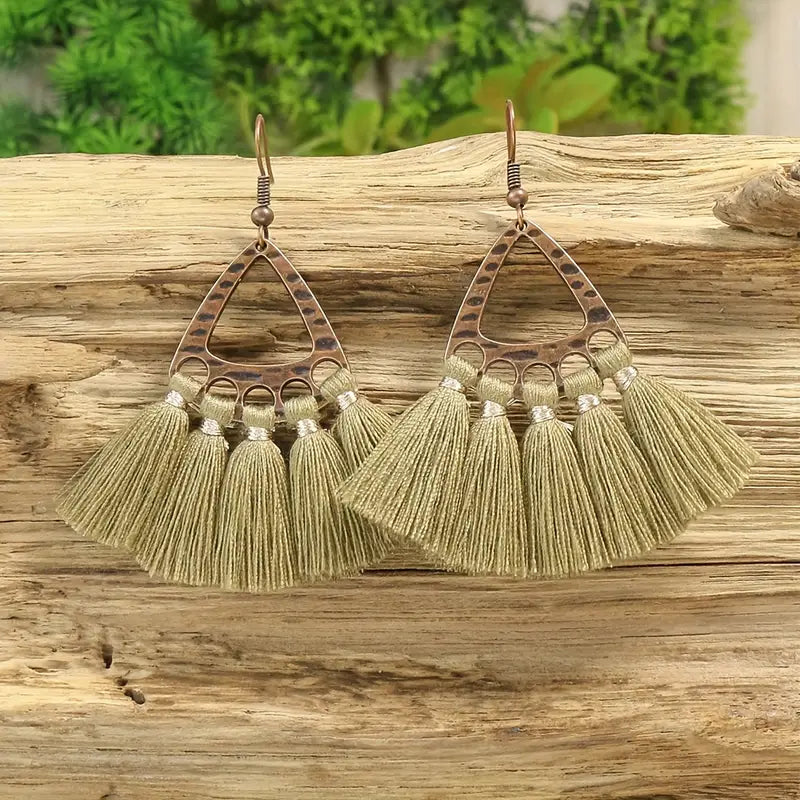 Light Green Fan Earrings 24-0061