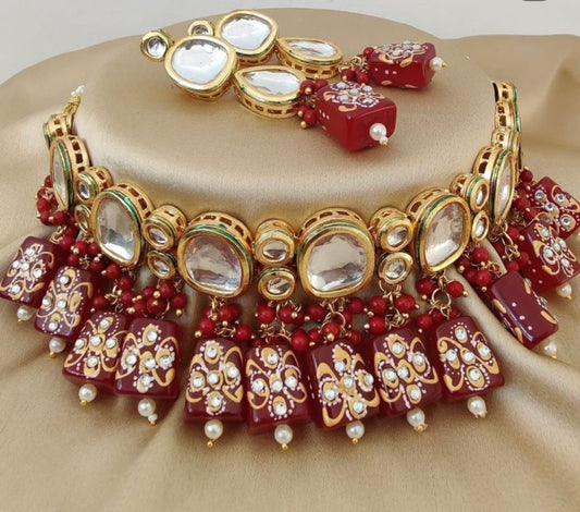 Red Earring & Necklace Set