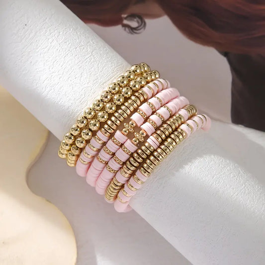 Light Pink & Gold Bracelet Set