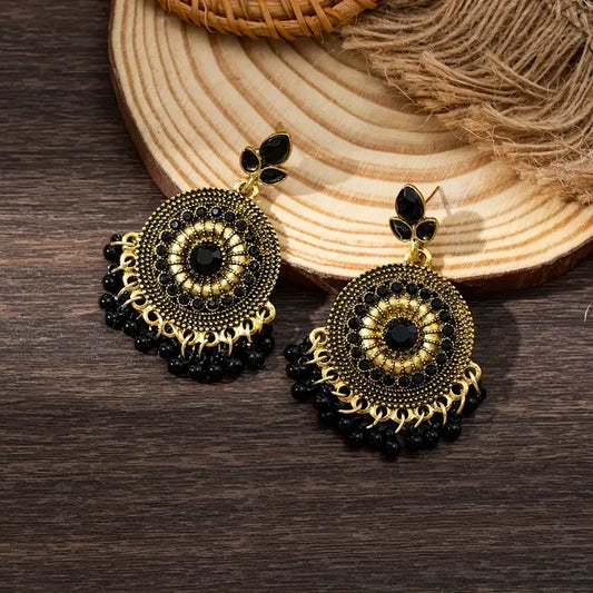 Lightweight Black Round Earrings