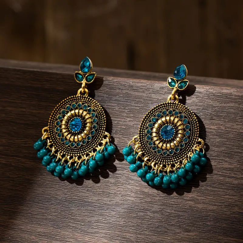 Lightweight Turquoise Round Earrings