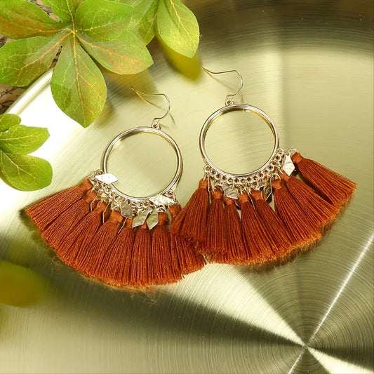 Orange Tassel Earrings 24-0082