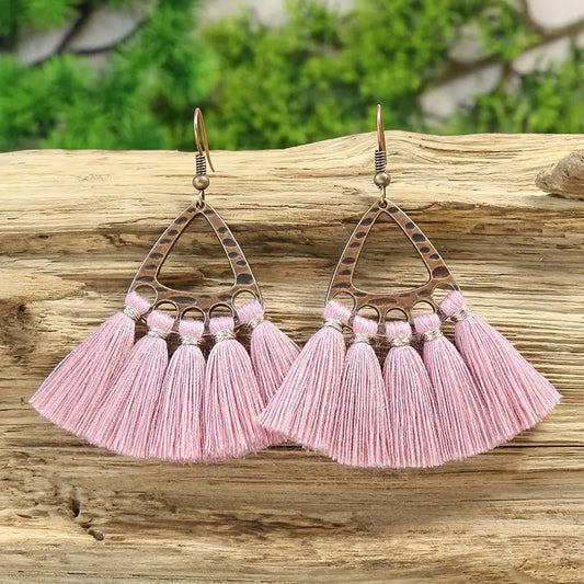 Pink Fan Earrings 24-0064