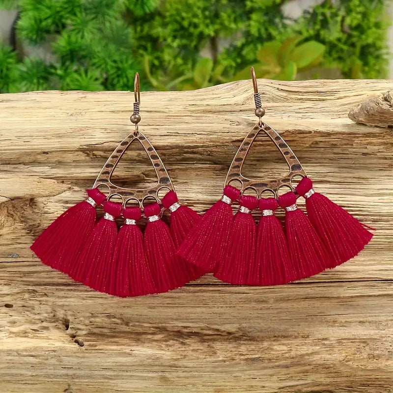 Red Fan Earrings 24-0068