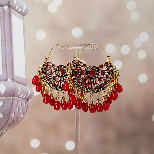 Red Retro Drop Earrings