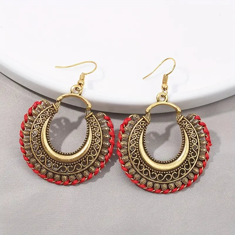 Red Round Earrings 24-0069