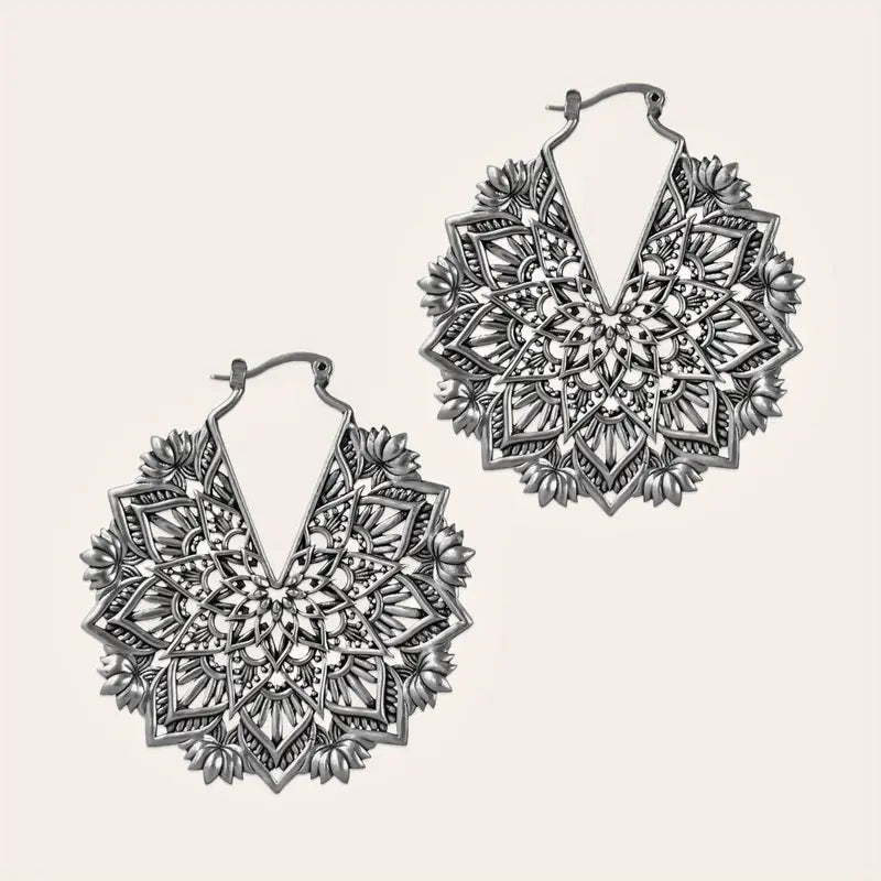 Vintage Drop Hook Earrings - Silver