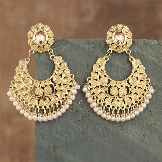 White Retro Earrings