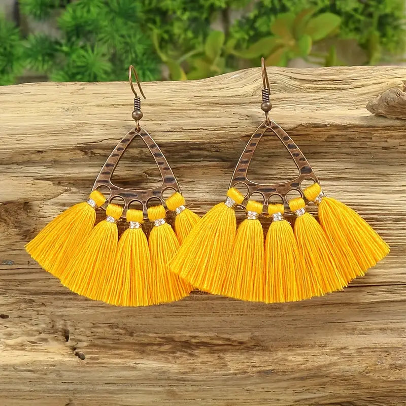 Yellow Fan Earrings 24-0075